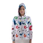 Vector Set Isolates With Cute Birds Scandinavian Style Women s Hooded Windbreaker