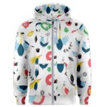 Vector Set Isolates With Cute Birds Scandinavian Style Men s Zipper Hoodie