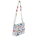 Vector Set Isolates With Cute Birds Scandinavian Style Shoulder Bag with Back Zipper