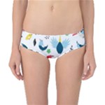 Vector Set Isolates With Cute Birds Scandinavian Style Classic Bikini Bottoms
