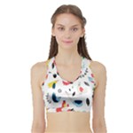 Vector Set Isolates With Cute Birds Scandinavian Style Sports Bra with Border