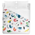 Vector Set Isolates With Cute Birds Scandinavian Style Duvet Cover (Queen Size)