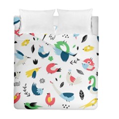 Vector Set Isolates With Cute Birds Scandinavian Style Duvet Cover Double Side (Full/ Double Size) from ArtsNow.com