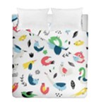 Vector Set Isolates With Cute Birds Scandinavian Style Duvet Cover Double Side (Full/ Double Size)