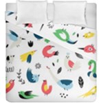 Vector Set Isolates With Cute Birds Scandinavian Style Duvet Cover Double Side (King Size)