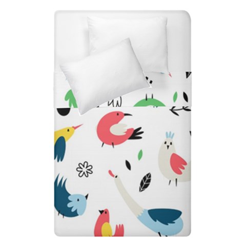Vector Set Isolates With Cute Birds Scandinavian Style Duvet Cover Double Side (Single Size) from ArtsNow.com