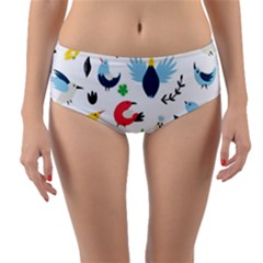 Reversible Mid-Waist Bikini Bottoms 