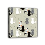 Cute Cat Seamless Pattern Mini Canvas 4  x 4  (Stretched)