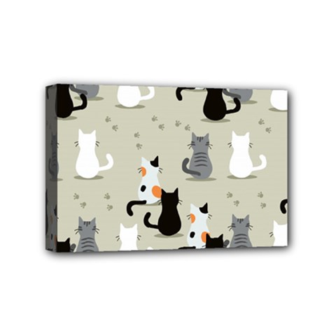 Cute Cat Seamless Pattern Mini Canvas 6  x 4  (Stretched) from ArtsNow.com