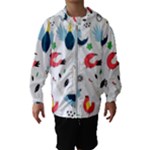 Vector Set Isolates With Cute Birds Scandinavian Style Kids  Hooded Windbreaker