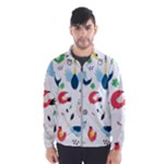 Vector Set Isolates With Cute Birds Scandinavian Style Men s Windbreaker