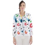 Vector Set Isolates With Cute Birds Scandinavian Style Women s Windbreaker