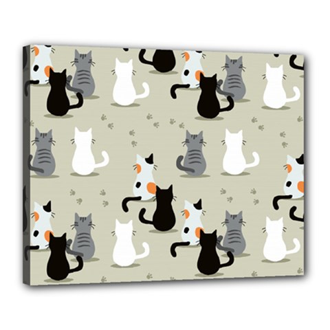 Cute Cat Seamless Pattern Canvas 20  x 16  (Stretched) from ArtsNow.com