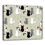 Cute Cat Seamless Pattern Canvas 24  x 20  (Stretched)