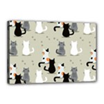 Cute Cat Seamless Pattern Canvas 18  x 12  (Stretched)