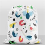 Vector Set Isolates With Cute Birds Scandinavian Style Drawstring Bag (Small)