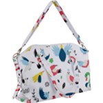Vector Set Isolates With Cute Birds Scandinavian Style Canvas Crossbody Bag