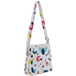 Vector Set Isolates With Cute Birds Scandinavian Style Zipper Messenger Bag