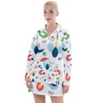 Vector Set Isolates With Cute Birds Scandinavian Style Women s Long Sleeve Casual Dress