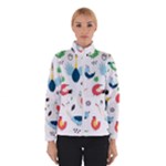 Vector Set Isolates With Cute Birds Scandinavian Style Women s Bomber Jacket