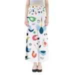 Vector Set Isolates With Cute Birds Scandinavian Style Full Length Maxi Skirt
