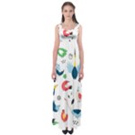 Vector Set Isolates With Cute Birds Scandinavian Style Empire Waist Maxi Dress