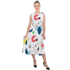 Midi Tie-Back Chiffon Dress 