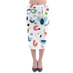 Vector Set Isolates With Cute Birds Scandinavian Style Midi Pencil Skirt