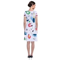 Short Sleeve Front Wrap Dress 