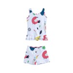 Vector Set Isolates With Cute Birds Scandinavian Style Kids  Boyleg Swimsuit