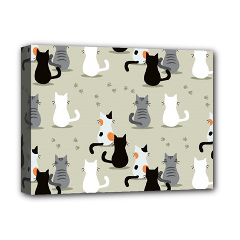 Cute Cat Seamless Pattern Deluxe Canvas 16  x 12  (Stretched)  from ArtsNow.com
