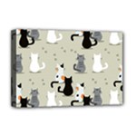 Cute Cat Seamless Pattern Deluxe Canvas 18  x 12  (Stretched)