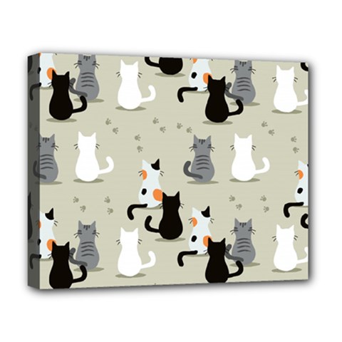 Cute Cat Seamless Pattern Deluxe Canvas 20  x 16  (Stretched) from ArtsNow.com