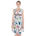 Vector Set Isolates With Cute Birds Scandinavian Style Racerback Midi Dress