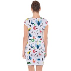 Capsleeve Drawstring Dress  
