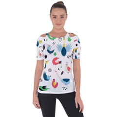 Shoulder Cut Out Short Sleeve Top 