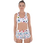 Vector Set Isolates With Cute Birds Scandinavian Style Racerback Boyleg Bikini Set