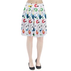 Vector Set Isolates With Cute Birds Scandinavian Style Pleated Skirt from ArtsNow.com