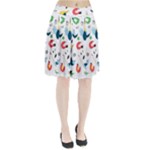 Vector Set Isolates With Cute Birds Scandinavian Style Pleated Skirt
