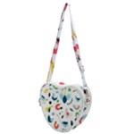 Vector Set Isolates With Cute Birds Scandinavian Style Heart Shoulder Bag