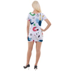 Short Sleeve Asymmetric Mini Dress 