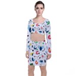 Vector Set Isolates With Cute Birds Scandinavian Style Top and Skirt Sets