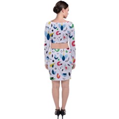 Long Sleeve Crop Top & Bodycon Skirt Set 