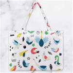 Vector Set Isolates With Cute Birds Scandinavian Style Zipper Medium Tote Bag