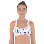 Vector Set Isolates With Cute Birds Scandinavian Style Cross Back Sports Bra