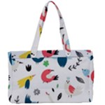 Vector Set Isolates With Cute Birds Scandinavian Style Canvas Work Bag