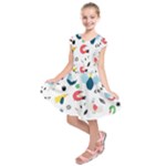 Vector Set Isolates With Cute Birds Scandinavian Style Kids  Short Sleeve Dress