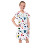 Vector Set Isolates With Cute Birds Scandinavian Style Kids  Drop Waist Dress