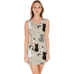 Cute Cat Seamless Pattern Bodycon Dress