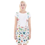 Vector Set Isolates With Cute Birds Scandinavian Style Braces Suspender Skirt